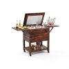 LDAILY Rustic Brown Wooden Cooler Cart 54qt-2