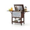 LDAILY Rustic Brown Wooden Cooler Cart 54qt-5