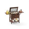 LDAILY Rustic Brown Wooden Cooler Cart 54qt-3